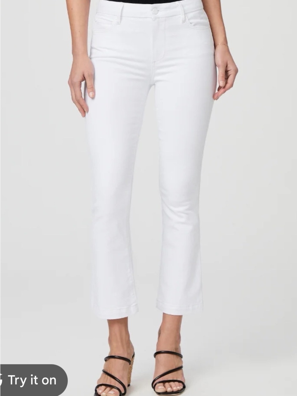 PAIGE White Cropped Flare Jeans